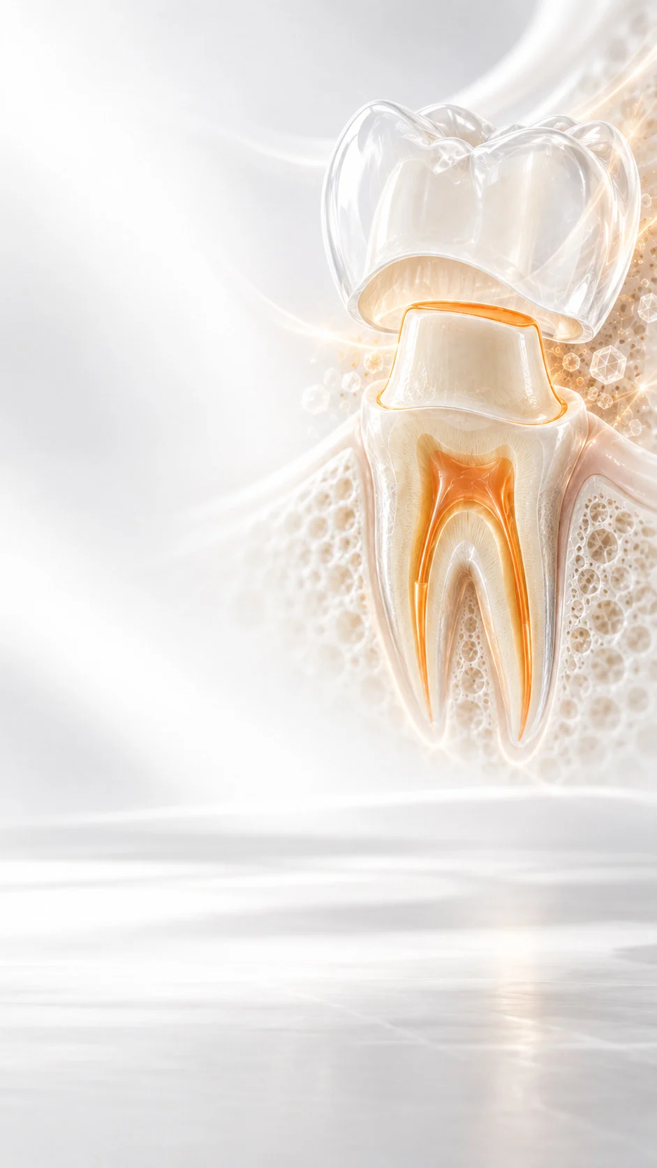 Conceptual illustration for Glass-Ionomer Luting Cement